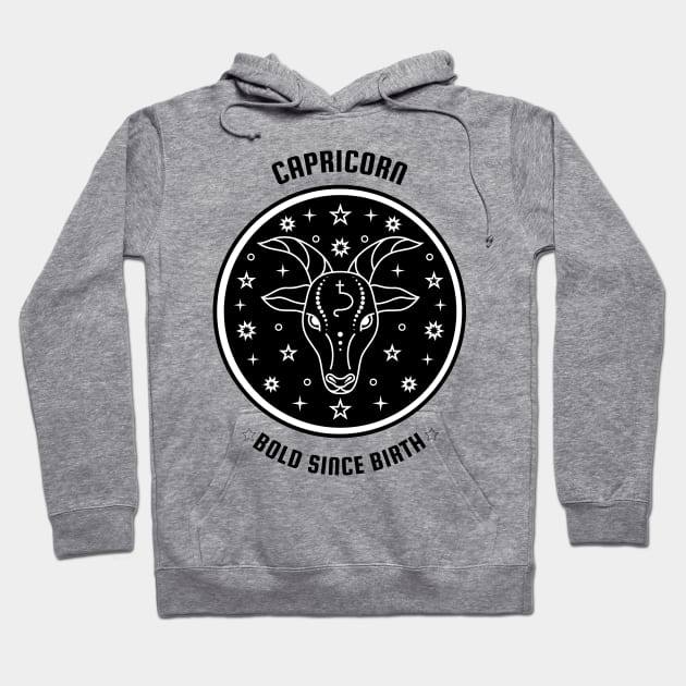 Capricorn ♑🐐 Bold Since Birth Zodiac Sign Astrological Sign Horoscope Hoodie by Bro Aesthetics